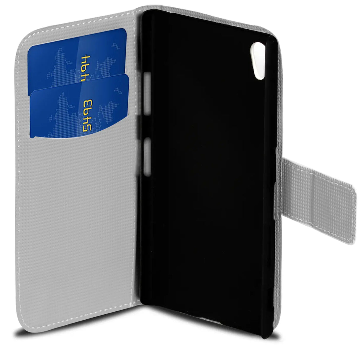 Klapphülle mit buntem Motivdesign für Sony Xperia Z1 – mit Kartenfach und Magnetverschluss