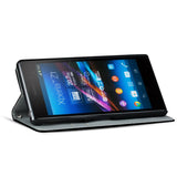 Klapphülle mit buntem Motivdesign für Sony Xperia Z1 – mit Kartenfach und Magnetverschluss