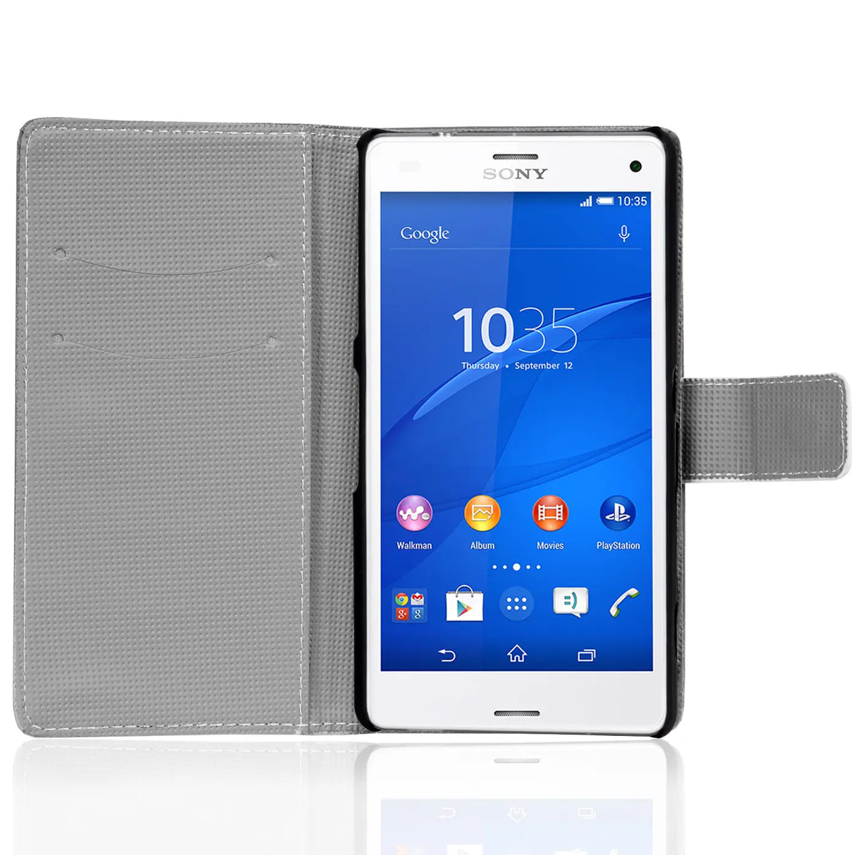 Klapphülle mit buntem Motivdesign für Sony Xperia Z3+ – mit Kartenfach und Magnetverschluss