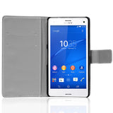 Klapphülle mit buntem Motivdesign für Sony Xperia Z3+ – mit Kartenfach und Magnetverschluss