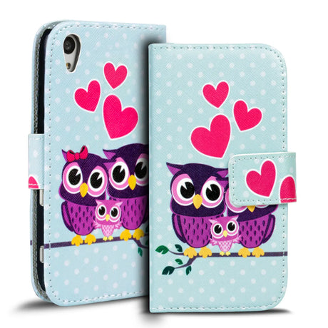 Klapphülle mit buntem Motivdesign für Sony Xperia Z3+ – mit Kartenfach und Magnetverschluss