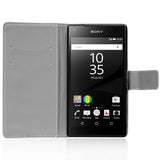 Klapphülle mit buntem Motivdesign für Sony Xperia Z5 Compact – mit Kartenfach und Magnetverschluss
