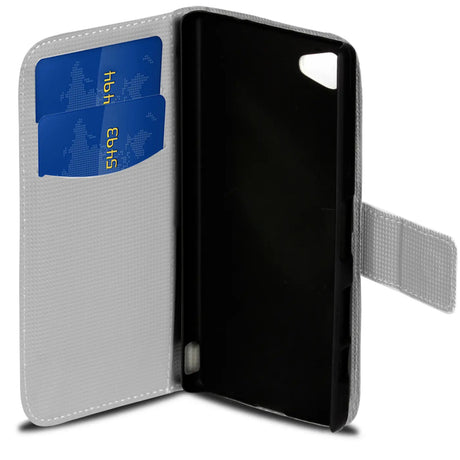 Klapphülle mit buntem Motivdesign für Sony Xperia Z5 Compact – mit Kartenfach und Magnetverschluss