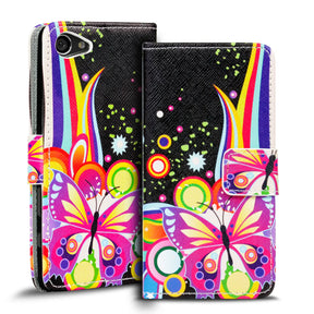 Klapphülle mit buntem Motivdesign für Sony Xperia Z5 Compact – mit Kartenfach und Magnetverschluss