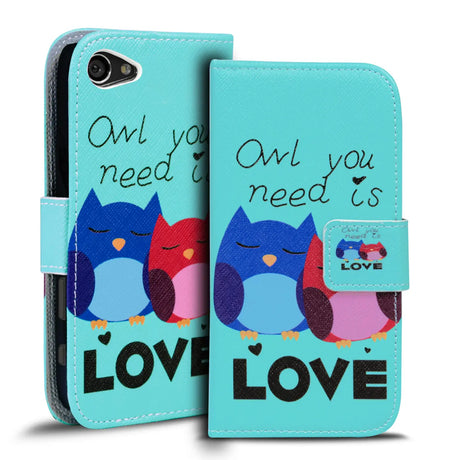 Klapphülle mit buntem Motivdesign für Sony Xperia Z5 Compact – mit Kartenfach und Magnetverschluss