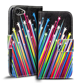 Klapphülle mit buntem Motivdesign für Sony Xperia Z5 Compact – mit Kartenfach und Magnetverschluss