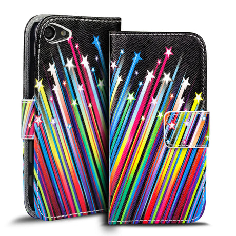 Klapphülle mit buntem Motivdesign für Sony Xperia Z5 Compact – mit Kartenfach und Magnetverschluss