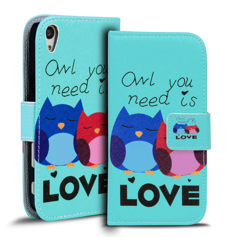 Klapphülle mit buntem Motivdesign für Sony Xperia Z5 – mit Kartenfach und Magnetverschluss