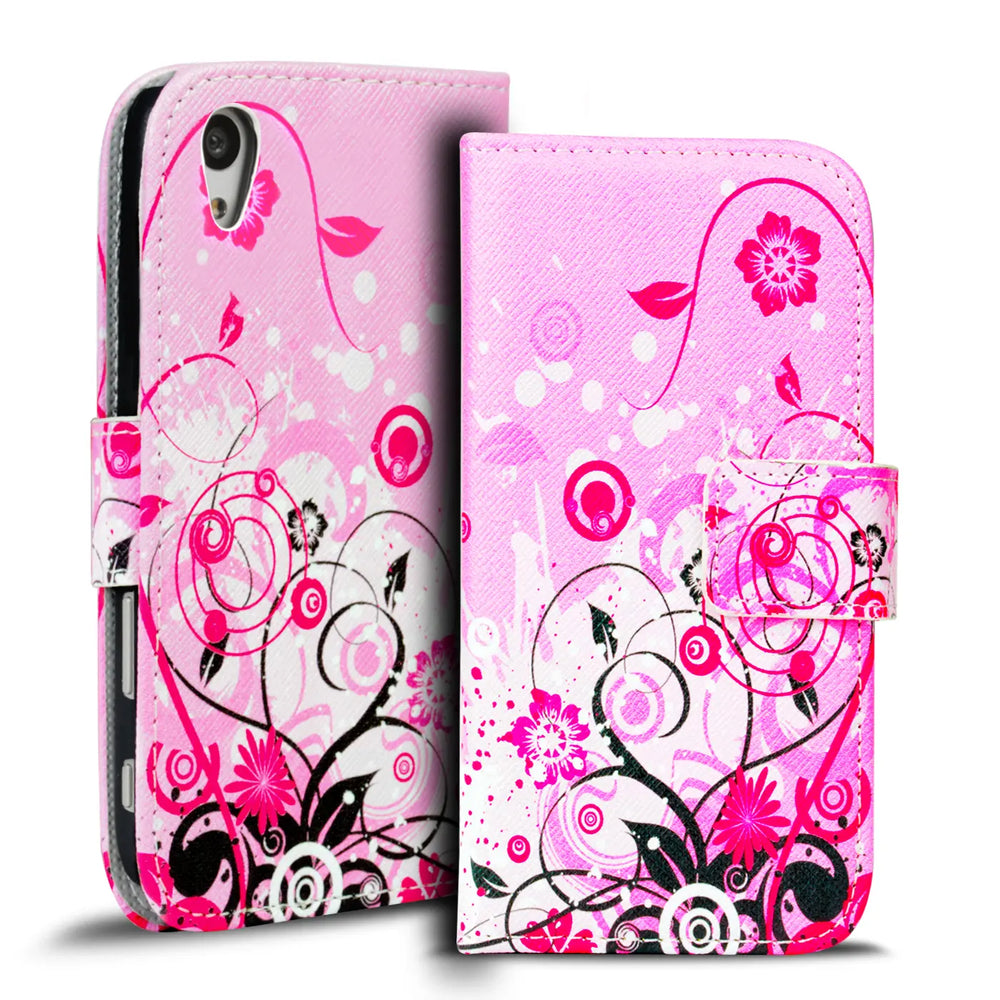 Klapphülle mit buntem Motivdesign für Sony Xperia Z5 – mit Kartenfach und Magnetverschluss