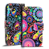 Klapphülle mit buntem Motivdesign für Sony Xperia Z5 – mit Kartenfach und Magnetverschluss