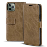 Elegante Klapphülle in Lederoptik für iPhone 11 Pro Max in Mocca