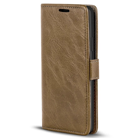 Elegante Klapphülle in Lederoptik für iPhone 11 Pro Max in Mocca