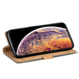Elegante Klapphülle in Lederoptik für iPhone 11 Pro Max in Mocca