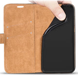 Elegante Klapphülle in Lederoptik für iPhone 11 Pro Max in Mocca