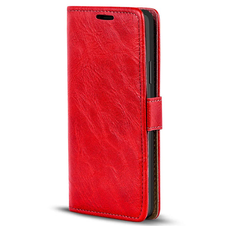 Elegante Klapphülle in Lederoptik für iPhone 11 Pro Max in Rot