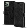 Elegante Klapphülle in Lederoptik für iPhone 11 Pro in Schwarz