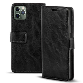 Elegante Klapphülle in Lederoptik für iPhone 11 Pro in Schwarz