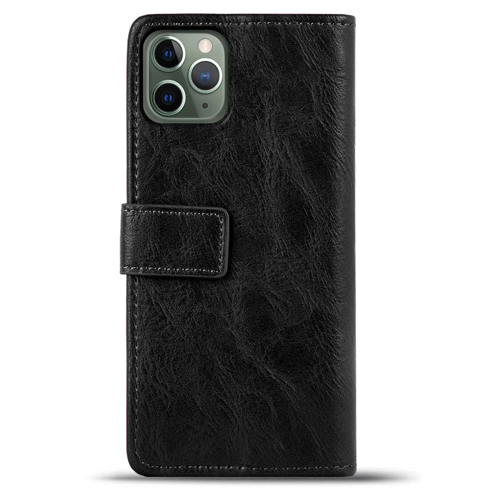 Elegante Klapphülle in Lederoptik für iPhone 11 Pro in Schwarz