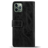 Elegante Klapphülle in Lederoptik für iPhone 11 Pro Max in Schwarz