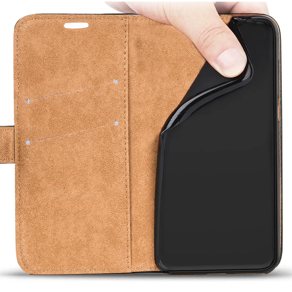 Elegante Klapphülle in Lederoptik für iPhone 11 Pro Max in Schwarz