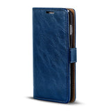 Elegante Klapphülle in Lederoptik für iPhone Xs Max in Blau