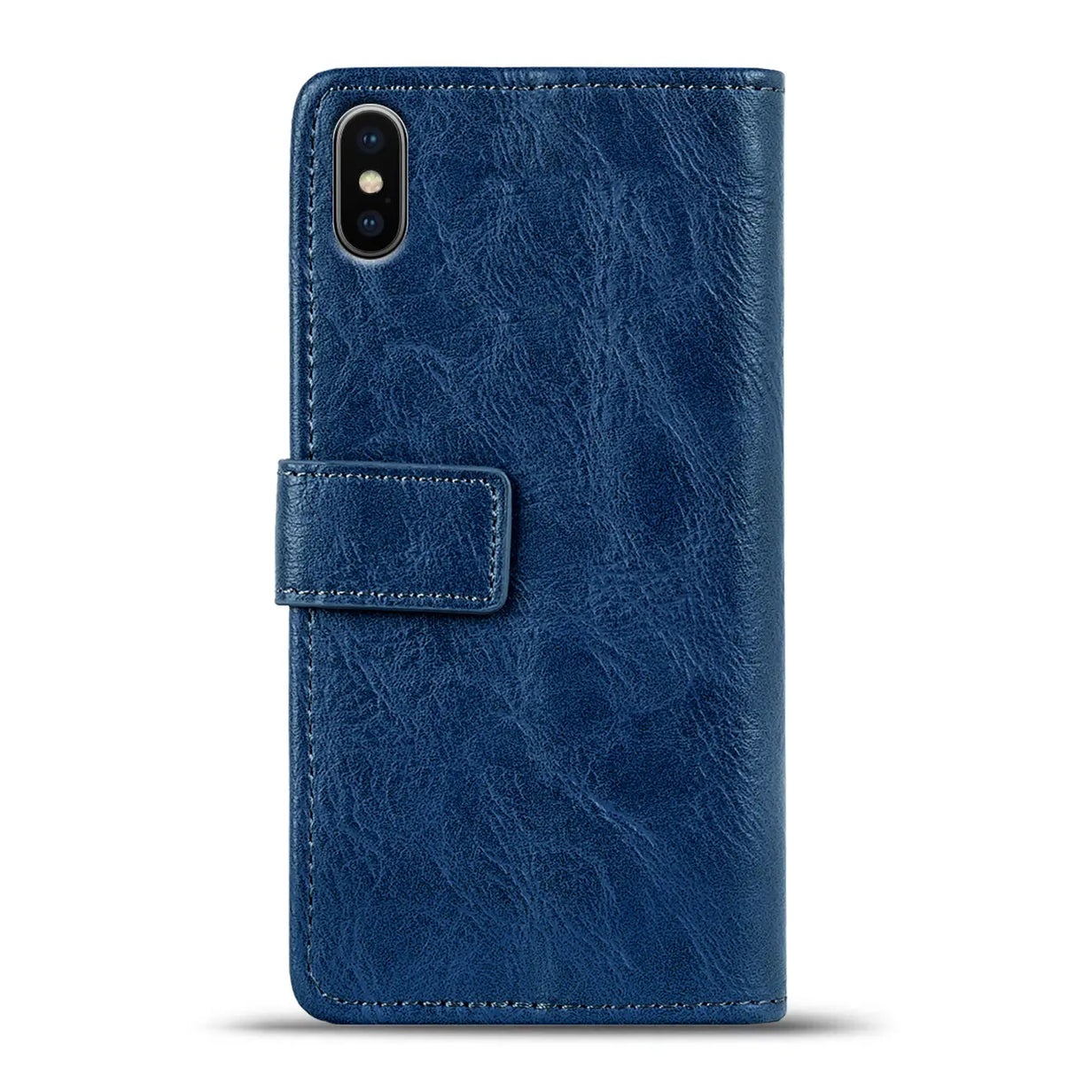 Elegante Klapphülle in Lederoptik für iPhone Xs Max in Blau
