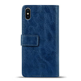 Elegante Klapphülle in Lederoptik für iPhone Xs Max in Blau