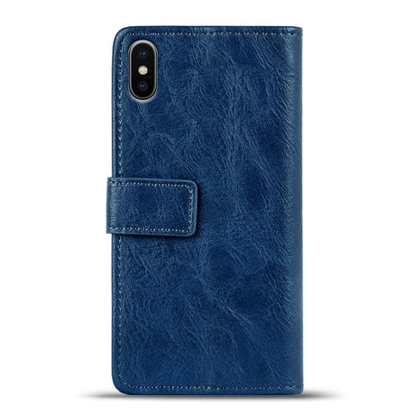 Elegante Klapphülle in Lederoptik für iPhone Xs Max in Blau