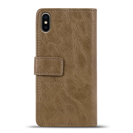 Elegante Klapphülle in Lederoptik für iPhone Xs Max in Mocca