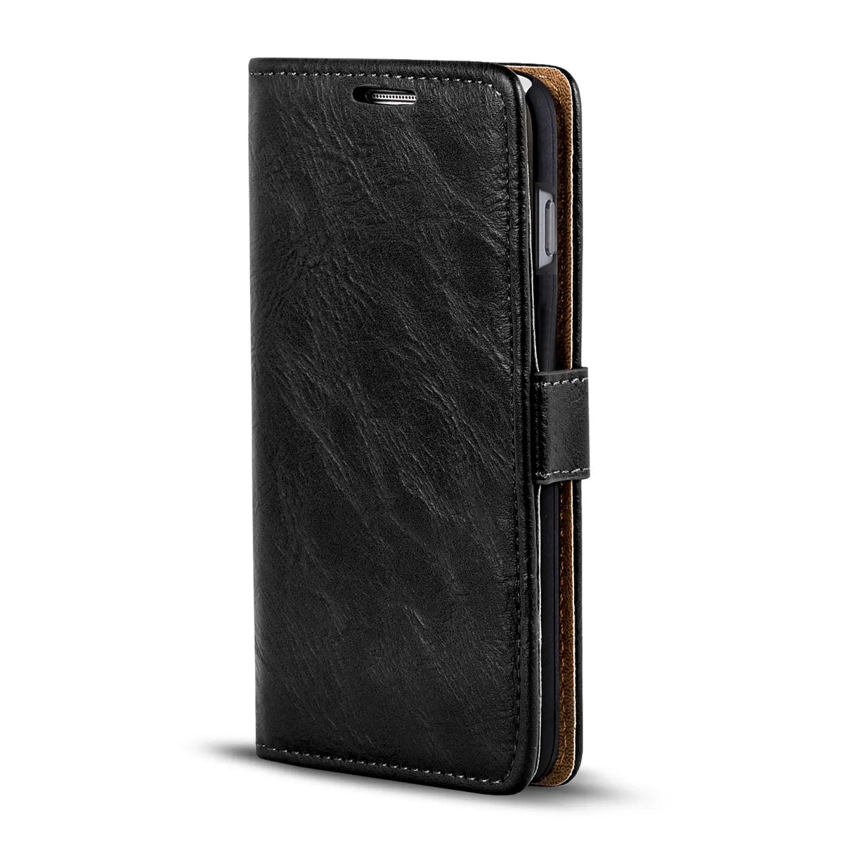 Elegante Klapphülle in Lederoptik für iPhone Xs Max in Schwarz