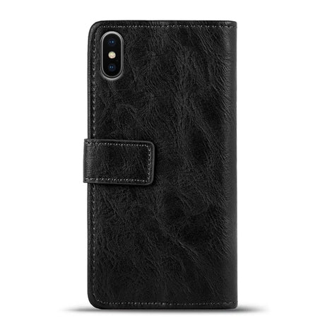 Elegante Klapphülle in Lederoptik für iPhone Xs Max in Schwarz