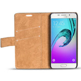 Elegante Klapphülle in Lederoptik für Samsung Galaxy A3 2016 in Mocca