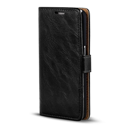 Elegante Klapphülle in Lederoptik für Samsung Galaxy A3 2017 in Schwarz