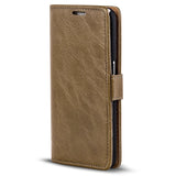 Elegante Klapphülle in Lederoptik für Samsung Galaxy S10 in Mocca