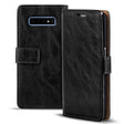 Elegante Klapphülle in Lederoptik für Samsung Galaxy S10 in Schwarz