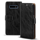 Elegante Klapphülle in Lederoptik für Samsung Galaxy S10 in Schwarz