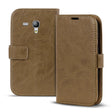 Elegante Klapphülle in Lederoptik für Samsung Galaxy S3 Mini in Mocca