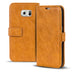Elegante Klapphülle in Lederoptik für Samsung Galaxy S6 Edge in Gelbbraun
