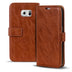 Elegante Klapphülle in Lederoptik für Samsung Galaxy S6 Edge in Kastanienbraun