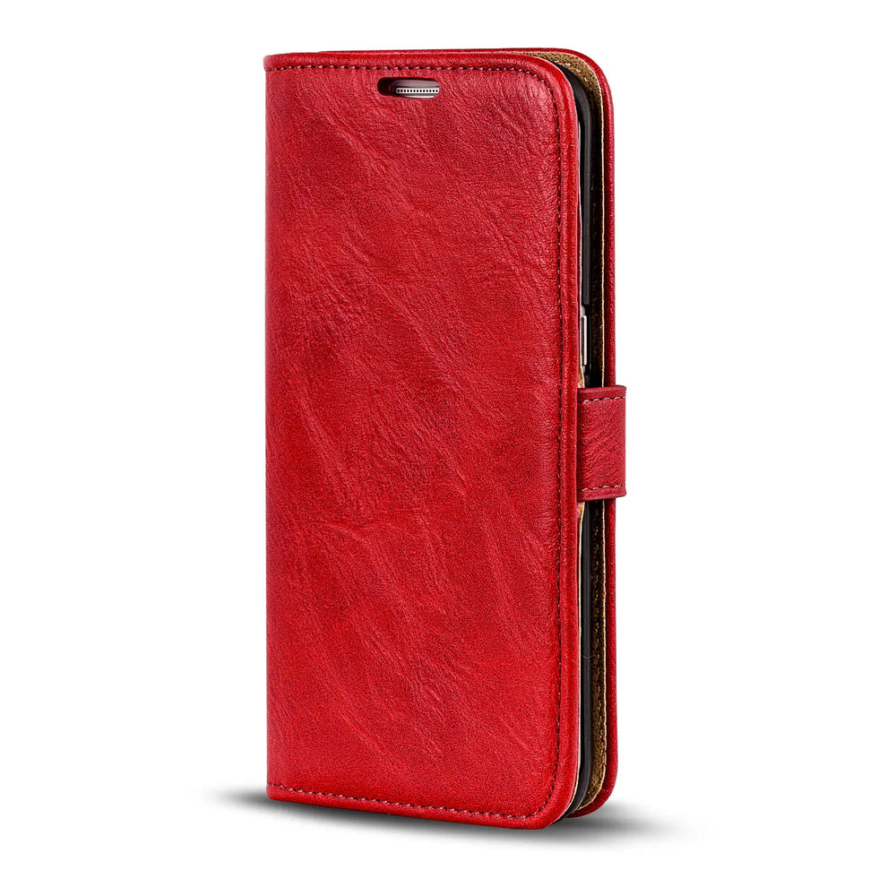 Elegante Klapphülle in Lederoptik für Samsung Galaxy S6 Edge in Rot