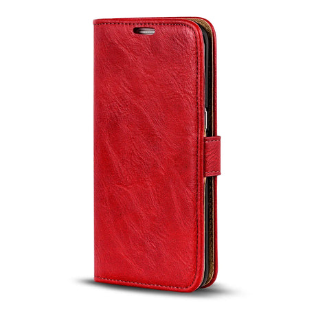 Elegante Klapphülle in Lederoptik für Samsung Galaxy S6 Edge in Rot