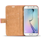 Elegante Klapphülle in Lederoptik für Samsung Galaxy S6 Edge in Rot