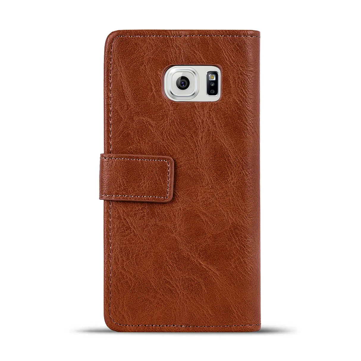 Elegante Klapphülle in Lederoptik für Samsung Galaxy S6 in Kastanienbraun