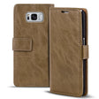 Elegante Klapphülle in Lederoptik für Samsung Galaxy S8 Plus in Mocca