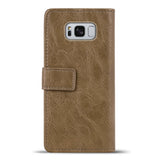Elegante Klapphülle in Lederoptik für Samsung Galaxy S8 Plus in Mocca