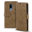 Elegante Klapphülle in Lederoptik für Samsung Galaxy S9 in Mocca
