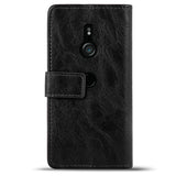 Elegante Klapphülle in Lederoptik für Sony Xperia XZ3 in Schwarz