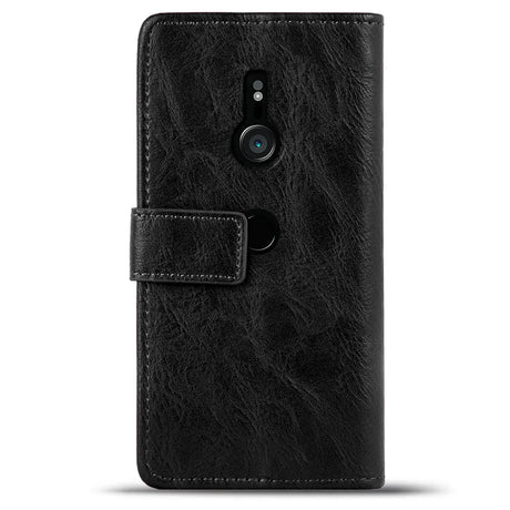 Elegante Klapphülle in Lederoptik für Sony Xperia XZ3 in Schwarz