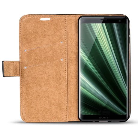 Elegante Klapphülle in Lederoptik für Sony Xperia XZ3 in Schwarz