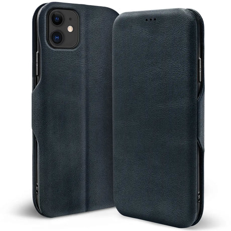 Robuste Klapphülle für iPhone 11 mit Magnetverschluss in Blau
